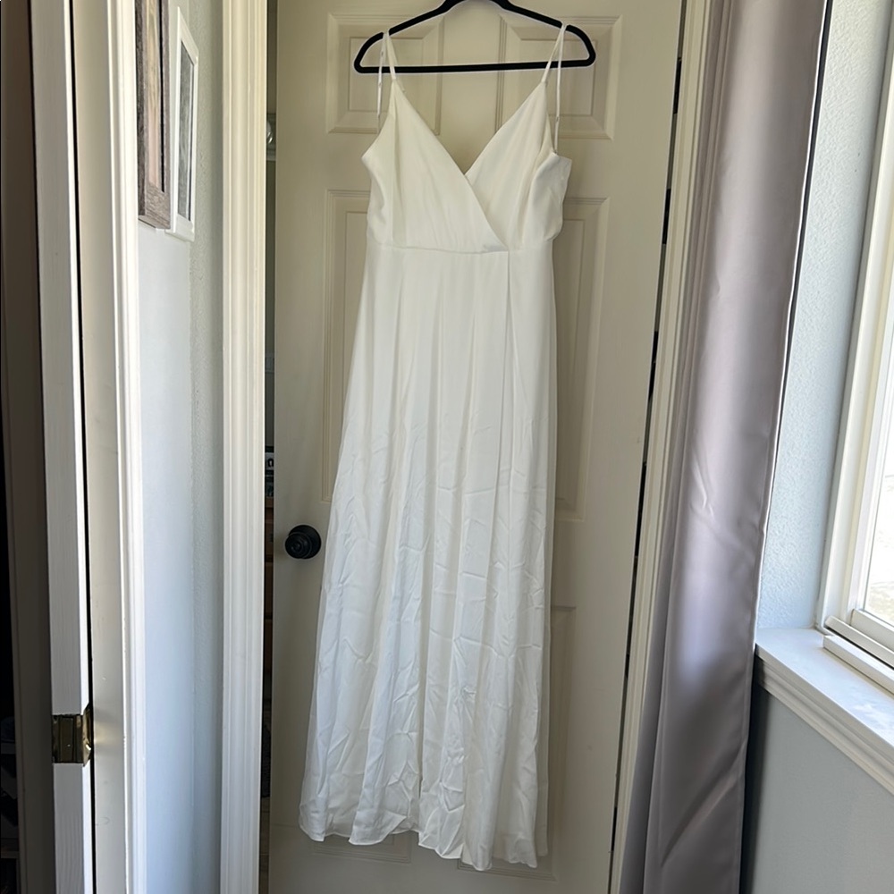 Lulu's White Spaghetti Strap Maxi Dress